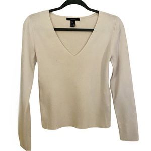 Forever 21 | Women’s Cream V-Neck Sweater | Size L